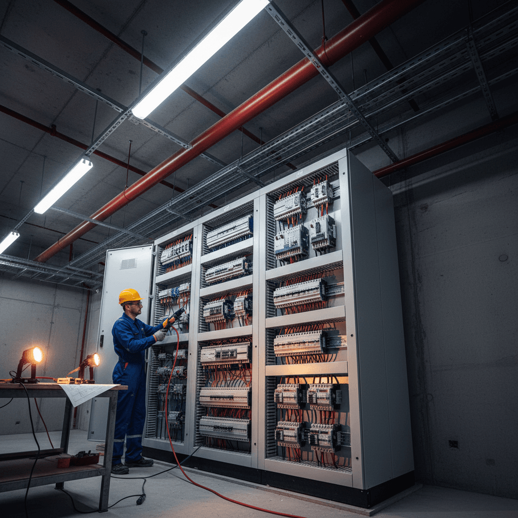 Commercial electrical panel installation and configuration